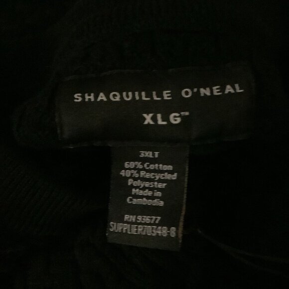 Shaquille O’Neal 3XL T Black Big And Tall Crew Neck Long Sleeve Pullover New - Picture 6 of 7
